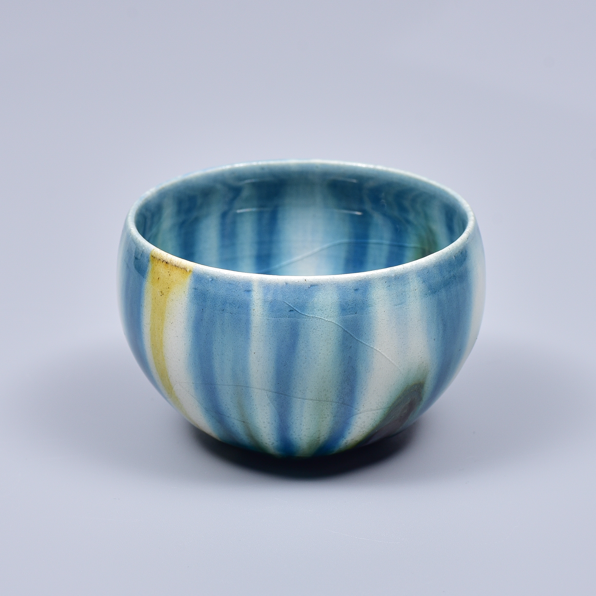 硝子釉 流鮮彩　酒盃