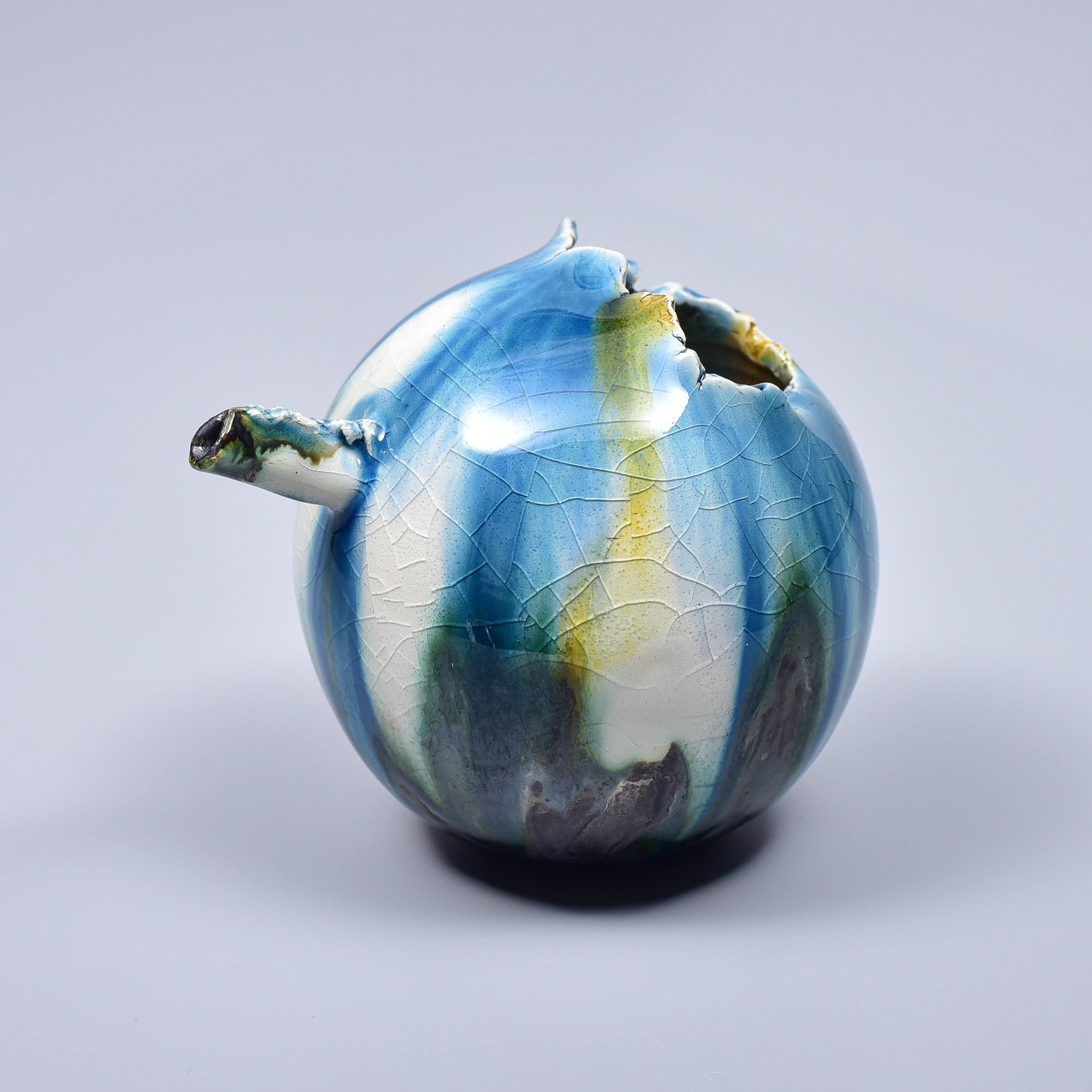 硝子釉 流鮮彩　注器